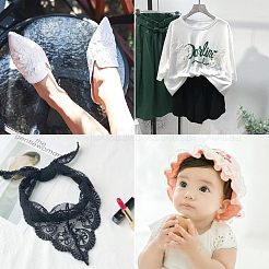 Lace Embroidery Sewing Fiber&nbsp;DIY-PH0019-21