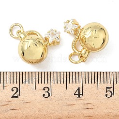 Brass Micro Pave Cubic Zirconia Pendants&nbsp;KK-Z120-41G
