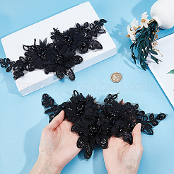 2Pcs Polyester Computerized Embroidered Appliques&nbsp;DIY-CY0003-45A