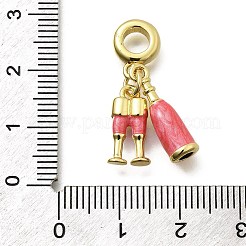 Brass Enamel Goblets & Wine Bottle European Dangle Charms Large Hole Pendants&nbsp;KK-Z093-08G-01