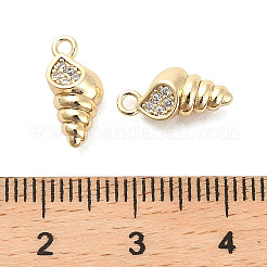 Brass Micro Pave Clear Cubic Zirconia Pendants&nbsp;KK-C054-03G