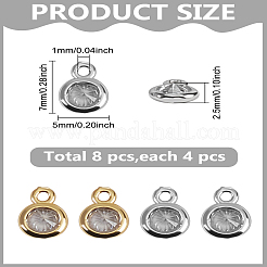 8Pcs 2 Colors Brass Pave Cubic Zirconia Pendants&nbsp;ZIRC-LP0001-45