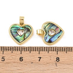 Brass Pave Cubic Zirconia Pendants&nbsp;KK-Z140-24G
