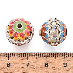 Brass Enamel Beads&nbsp;KK-Q080-01D-P