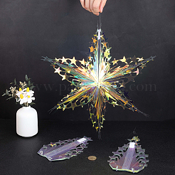 PET Snowflake Pendant Decorations&nbsp;LS-AJEW-WH20020-014C