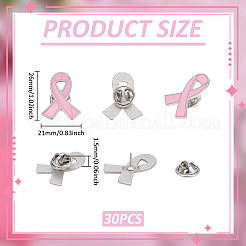 30Pcs AIDS/Breast Cancer Awareness Ribbon Enamel Pins&nbsp;JEWB-UN0001-07