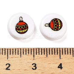 Christmas Theme Printed Opaque Acrylic Beads&nbsp;OACR-R004-01H