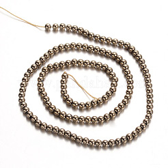 Electroplated Non-magnetic Synthetic Hematite Bead Strands&nbsp;G-E304-51-4mm