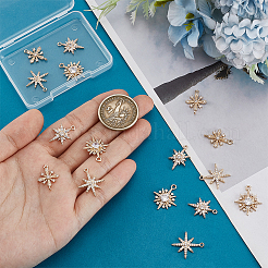 16Pcs 4 Styles Brass Micro Pave Clear Cubic Zirconia Pendants&nbsp;KK-PH0011-49