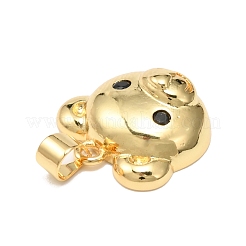 Brass Micro Pave Cubic Zirconia Pendants&nbsp;ZIRC-F139-01G