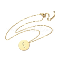 304 Stainless Steel Number 11:11 Pendant Necklaces&nbsp;LS-NJEW-NH0002-01G-05