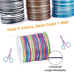 4 Rolls 4 Colors Gradient Color Polyester Cords&nbsp;OCOR-PH0001-84