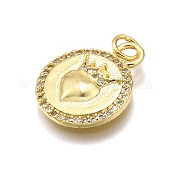 Rack Plating Brass Micro Pave Cubic Zirconia Pendants&nbsp;KK-K401-82G