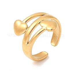 304 Stainless Steel Cuff Open Rings for Women&nbsp;RJEW-L342-07G