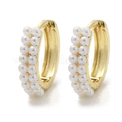 Brass ABS Imitation Pearl Hoop Earrings&nbsp;EJEW-M082-04G