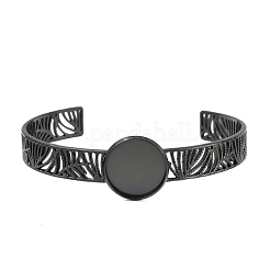 304 Stainless Steel Blank Cuff Bangle Bases with Flat Round Tray&nbsp;SA-CBA82C8-04A-EB