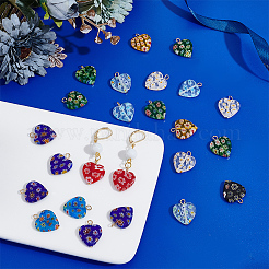 24Pcs Millefiori Glass Pendants&nbsp;PALLOY-PH01827