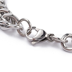 Tarnish Resistant 304 Stainless Steel Cuban Link Chain Bracelets&nbsp;STAS-A028-B064P-B