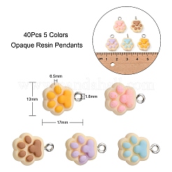 40Pcs 5 Colors Opaque Resin Pendants&nbsp;RESI-CJ0002-31