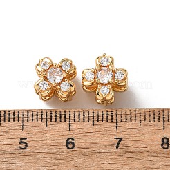 Brass Micro Pave Clear Cubic  Zirconia Beads&nbsp;KK-K422-05G