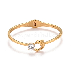 Clear Cubic Zirconia Dophin Cuff Bangle&nbsp;STAS-D165-09G