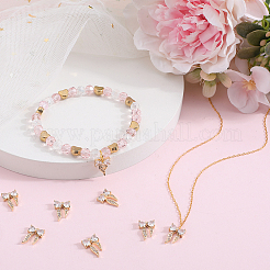 8Pcs Brass Micro Pave Clear Cubic Zirconia Charms&nbsp;FIND-BBC0003-56