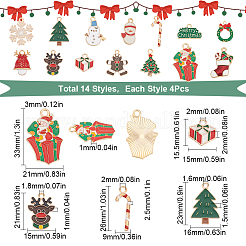 56Pcs 14 Style Christmas Style Alloy Enamel Pendants&nbsp;ENAM-SC0003-73