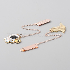 Space Theme Alloy Enamel Astronaut Pendant Bookmarks&nbsp;AJEW-WH0314-111