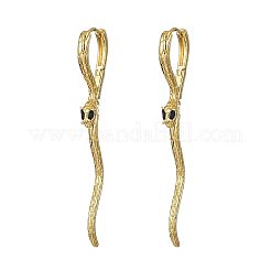 Snake Brass Hoop Earrings&nbsp;EJEW-R025-27G