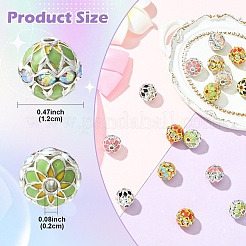 10Pcs Round Brass Enamel Beads&nbsp;KK-YW0003-59