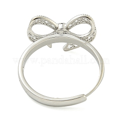Bowknot Brass Adjustable Rings for Women&nbsp;RJEW-M016-09P