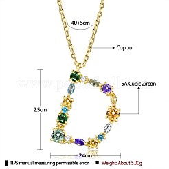 Brass Micro Pave Cubic Zirconia Pendant Necklaces&nbsp;NJEW-BB67040-D