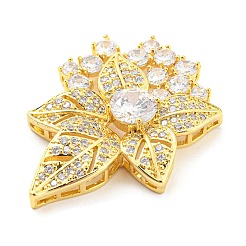 Brass Pave Clear Cubic Zirconia Side Charms&nbsp;KK-P243-05G