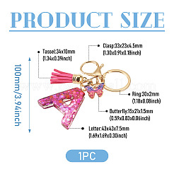 Alloy Resin Butterfly Keychains&nbsp;KEYC-TADJ0002-02G-A