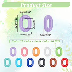 330pcs 11 Colors Acrylic Linking Rings&nbsp;SACR-PH0001-05
