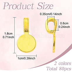 80Pcs 2 Colors Tibetan Style Alloy Glue On Flat Pad Pendant Bails&nbsp;TIBE-YW0002-12