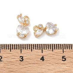 Brass Micro Pave Clear Cubic Zirconia Pendants&nbsp;KK-B172-18G
