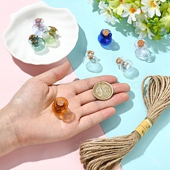 8Pcs 8 Colors Lucky Bag Shape Glass Cork Bottles Ornament&nbsp;AJEW-YW0002-18