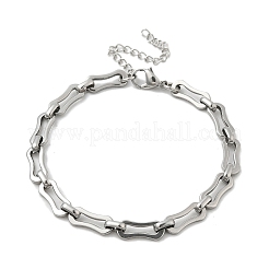 304 Stainless Steel Rectangle Link Chains Bracelets for Men & Women&nbsp;BJEW-D042-44P