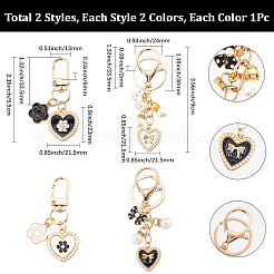 4Pcs Alloy Enamel Pendant Decorations&nbsp;HJEW-SC00166