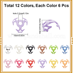 72Pcs 12 Colors Hollow Acrylic Beads Caps&nbsp;DIY-SC0025-76