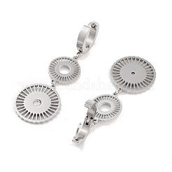 Flat Round 304 Stainless Steel Dangle Earrings&nbsp;EJEW-L283-059P