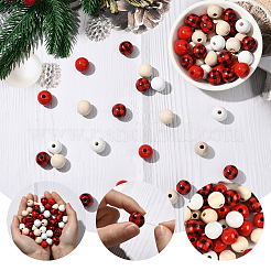 200Pcs 4 Colors Painted Natural Wood Beads&nbsp;WOOD-SP0001-65