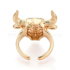 Brass Micro Pave Cubic Zirconia Cuff Open Rings&nbsp;KK-T080-33G