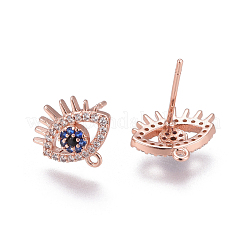 Brass Stud Earring Findings&nbsp;KK-I650-18RG