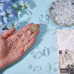 170Pcs 8 Styles Transparent Acrylic Linking Rings&nbsp;TACR-CA0001-35