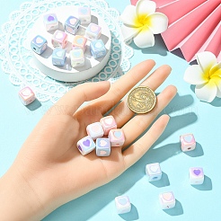 21Pcs 7 Colors Opaque Acrylic Enamel Beads&nbsp;ACRC-YW0001-03