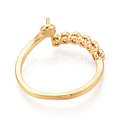 Brass Micro Pave Cubic Zirconia Cup Peg Ring Settings&nbsp;LS-KK-N274-14G