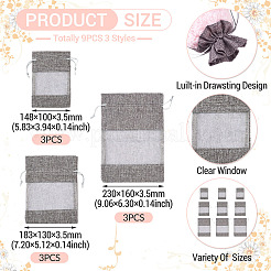 9Pcs 3 Styles Cotton Packing Pouches&nbsp;OP-TA0001-18D