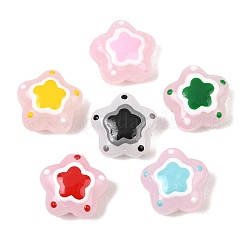 Painted Imitation Jade Glass Beads&nbsp;GL-CBA4370-07